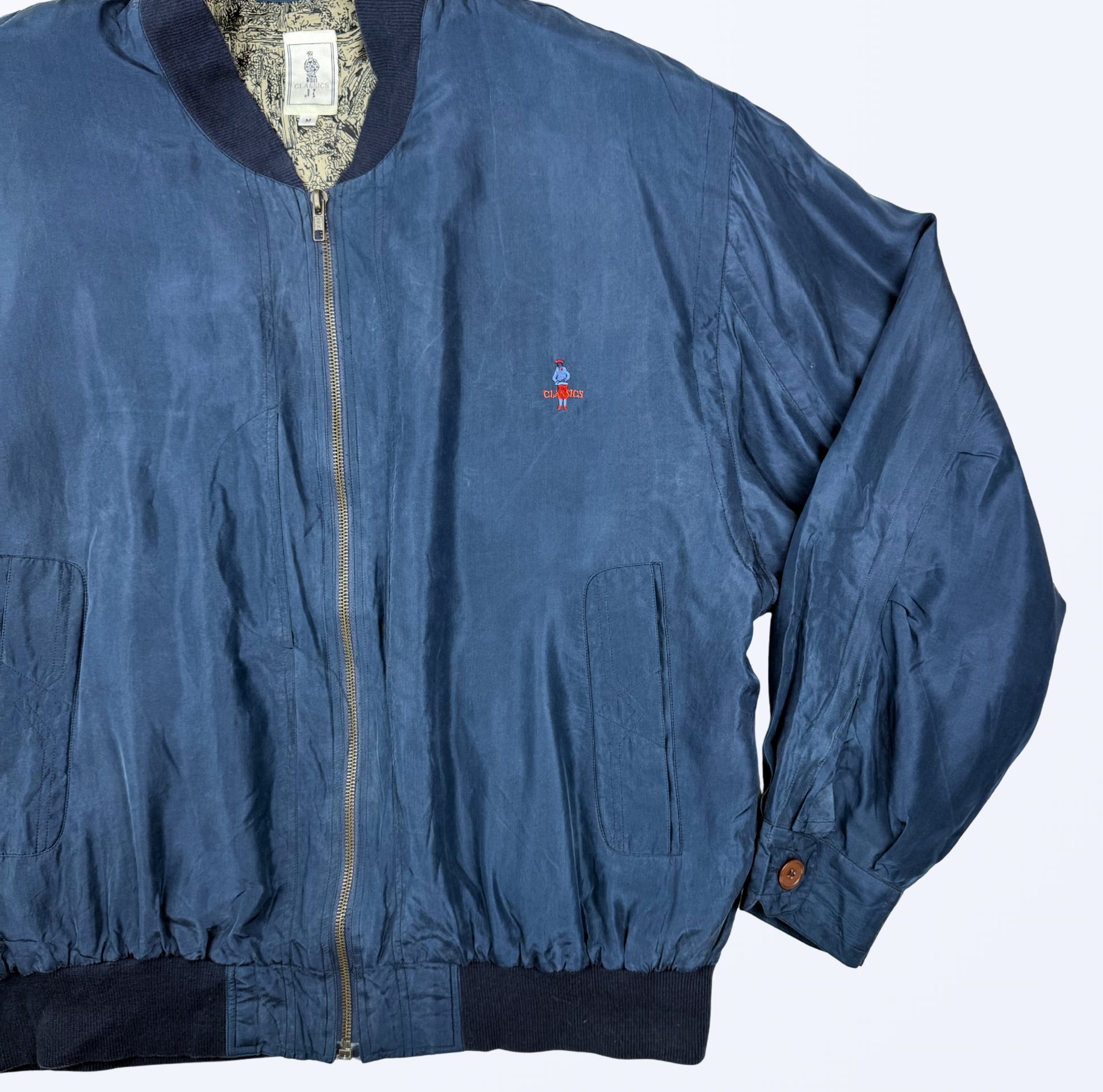 Vintage Seiden Blouson Bomberjacke 90s Style