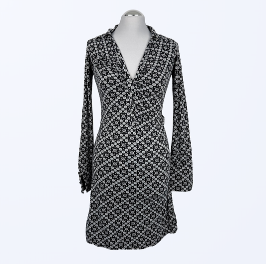Vintage Susy Mix Langarmkleid 70s Style Retromuster Teos Vintage onlineshop