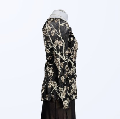 Susy Mix Longsleeve Mesh Spitze Blumenmuster Teos Vintage Onlineshop