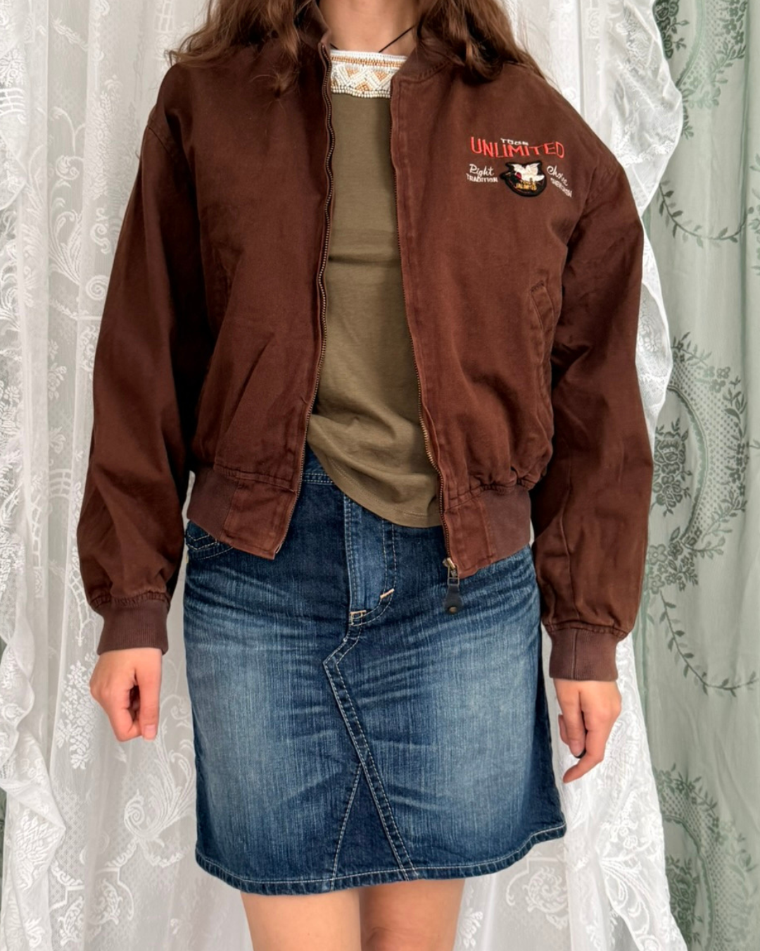 Vintage Bomberjacke braun togs umlimited Chevignon 90s Style Teos vintage