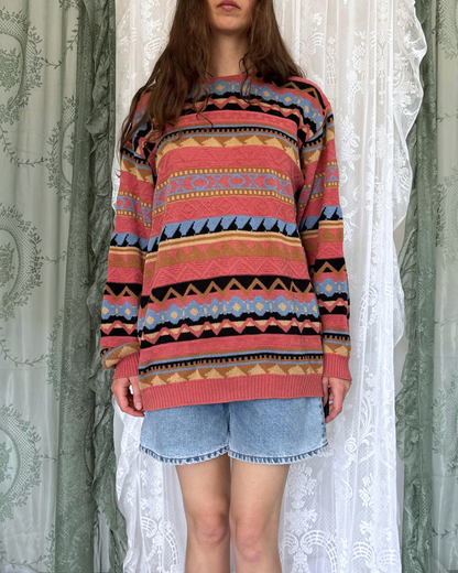 Vintage Sweater Pullover Vivien Caron cooles Muster Vintage Style true Vintage