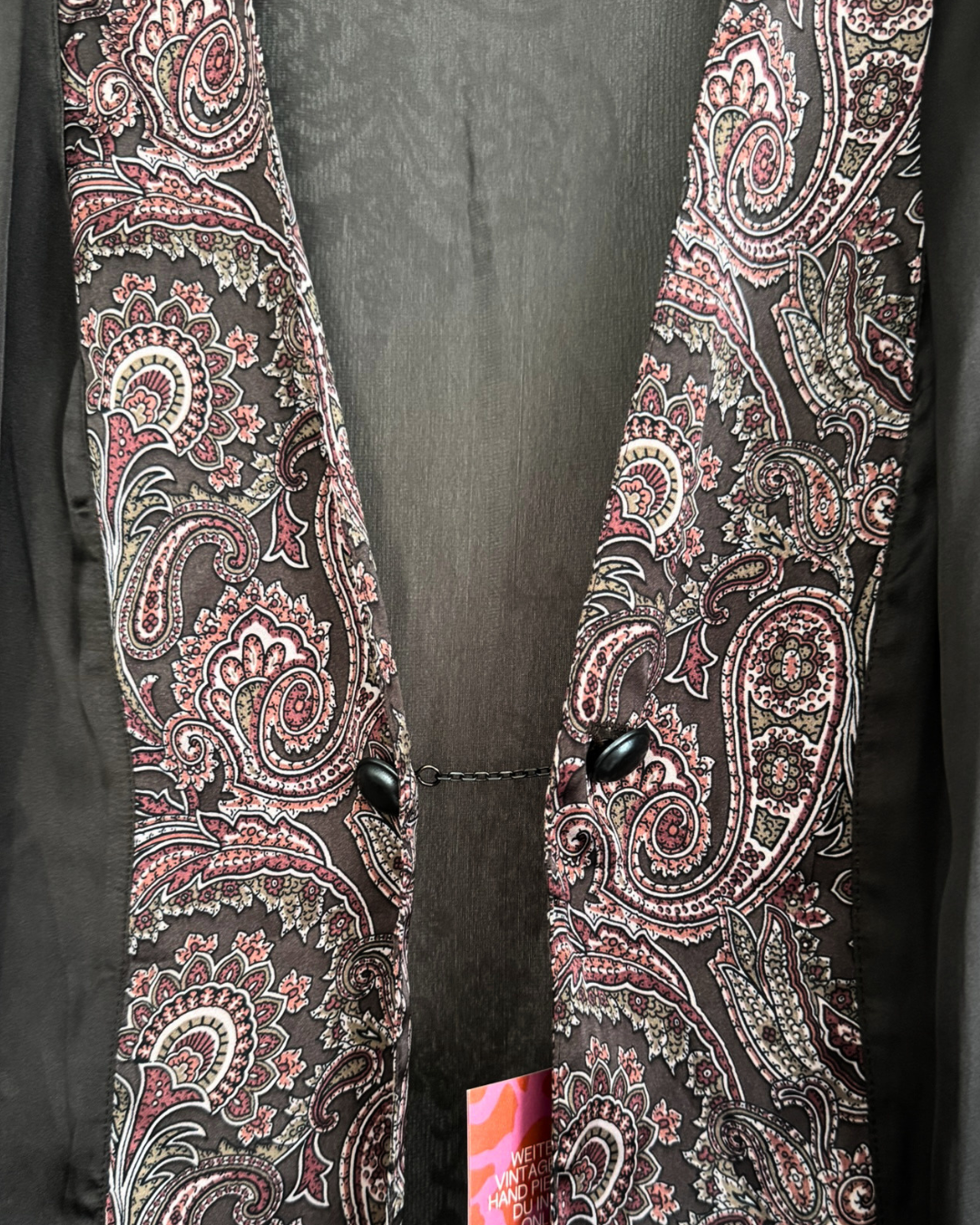 Weste Westentop 90s Style Western witchy braun Paisley Muster besonderer Verschluss