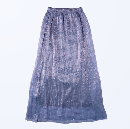 Maxirock wetlook metallic lila Teos Vintage Online Shop