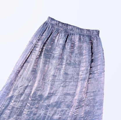 Maxirock wetlook metallic lila Teos Vintage Online Shop