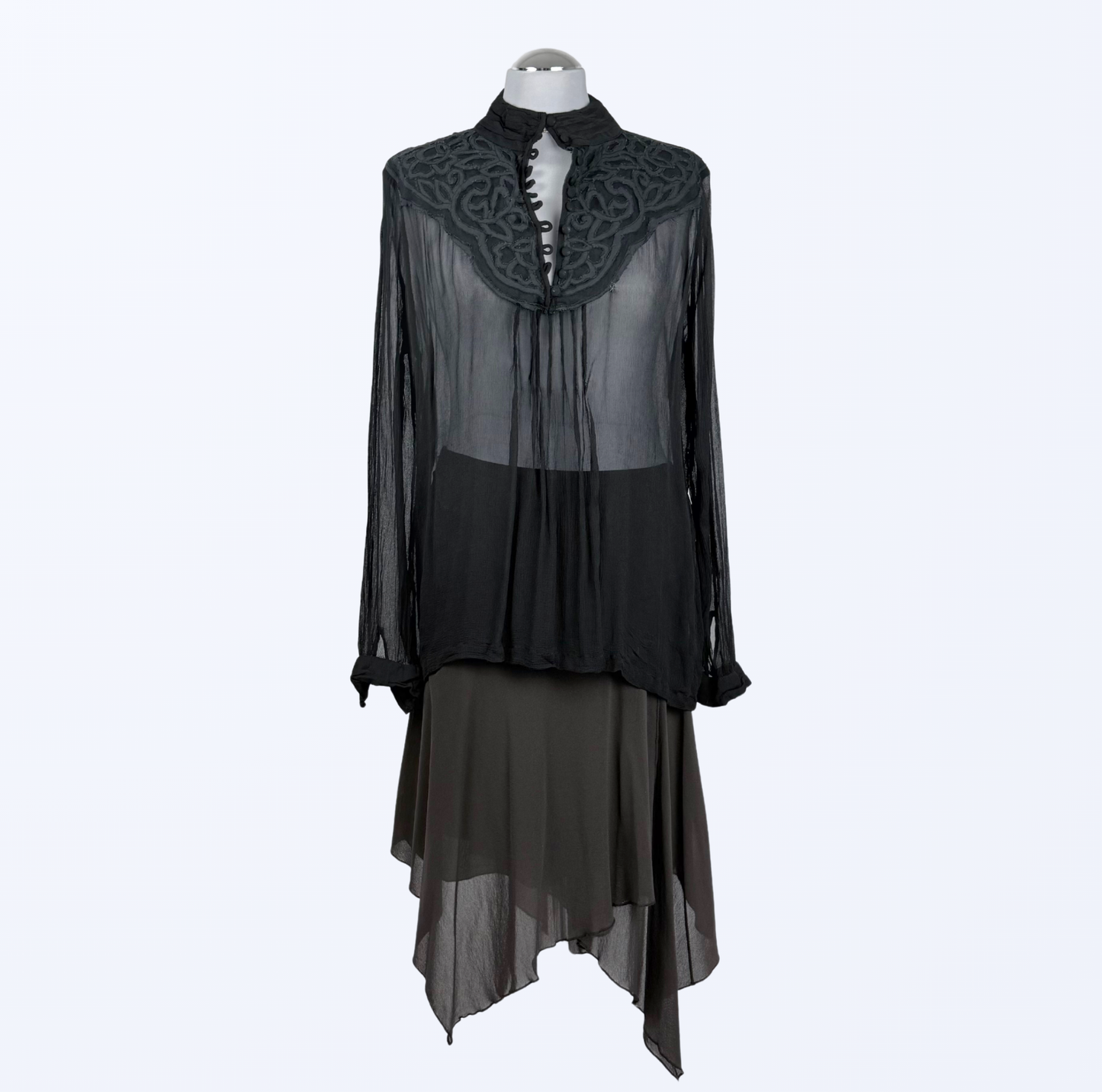 iBlues Bluse Knopfdetails Seide Teos Vintage Onlineshop