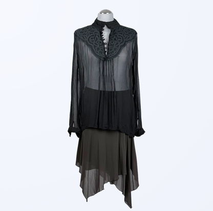 iBlues Bluse Knopfdetails Seide Teos Vintage Onlineshop