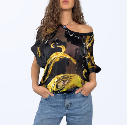 Kurzarmbluse Y2K Retro Style Teos Vintage Onlineshop