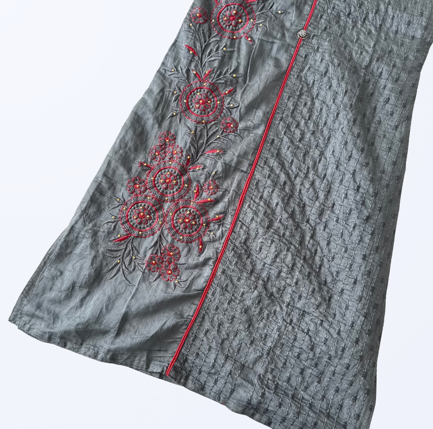 Kleid im Japan Style bestickt rote Blumen Teos Vintage Onlineshop